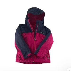 Columbia  XS (6/6X) Interchange 3-in-1 Jacket Pink Hooded Winter Coat